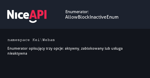 Enumerator AllowBlockInactiveEnum &middot; NiceAPI dla PHP 5.6