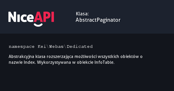 Klasa AbstractPaginator &middot; NiceAPI dla PHP 5.6
