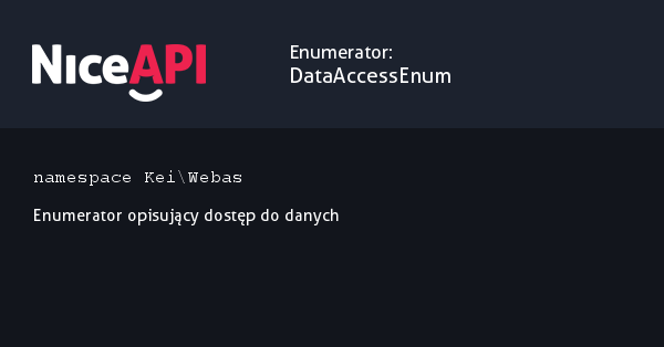 Enumerator DataAccessEnum &middot; NiceAPI dla PHP 5.6