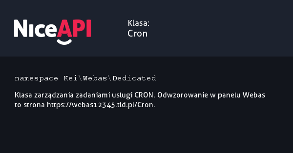 Klasa Cron &middot; NiceAPI dla PHP 5.6