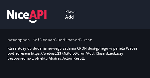 Klasa Add &middot; NiceAPI dla PHP 5.6