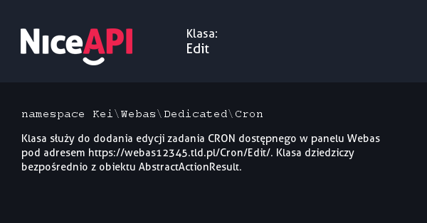 Klasa Edit &middot; NiceAPI dla PHP 5.6
