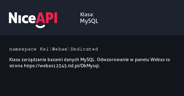 Klasa MySQL &middot; NiceAPI dla PHP 5.6