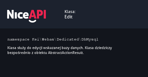Klasa Edit &middot; NiceAPI dla PHP 5.6