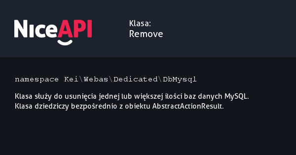 Klasa Remove &middot; NiceAPI dla PHP 5.6