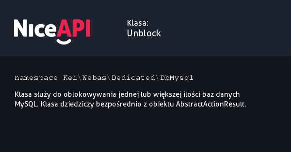 Klasa Unblock &middot; NiceAPI dla PHP 5.6