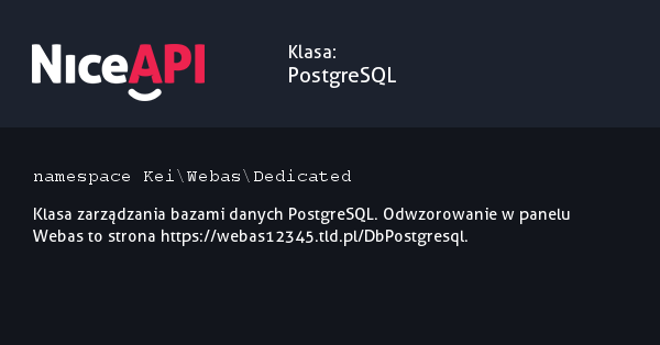 Klasa PostgreSQL &middot; NiceAPI dla PHP 5.6