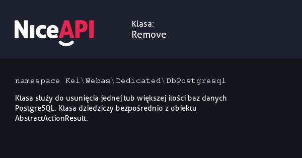 Klasa Remove &middot; NiceAPI dla PHP 5.6