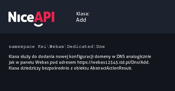 Klasa Add &middot; NiceAPI dla PHP 5.6