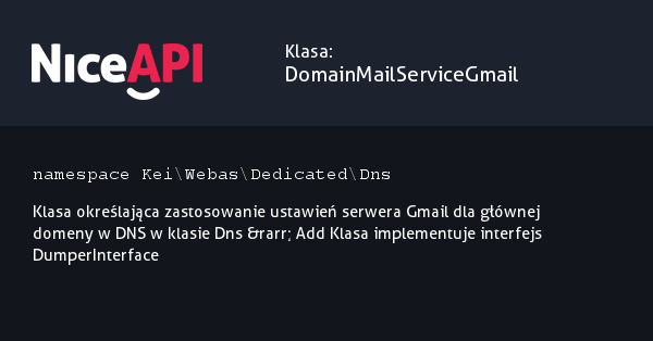 Klasa DomainMailServiceGmail &middot; NiceAPI dla PHP 5.6