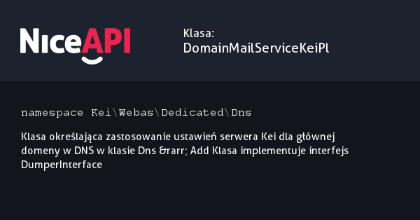 Klasa DomainMailServiceKeiPl &middot; NiceAPI dla PHP 5.6