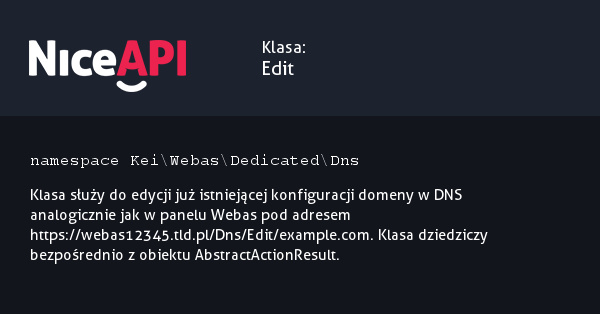 Klasa Edit &middot; NiceAPI dla PHP 5.6