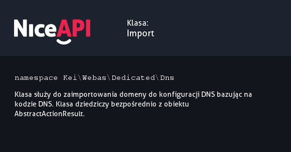Klasa Import &middot; NiceAPI dla PHP 5.6