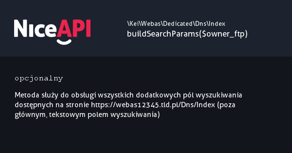 Index &rarr; buildSearchParams &middot; NiceAPI dla PHP 5.6