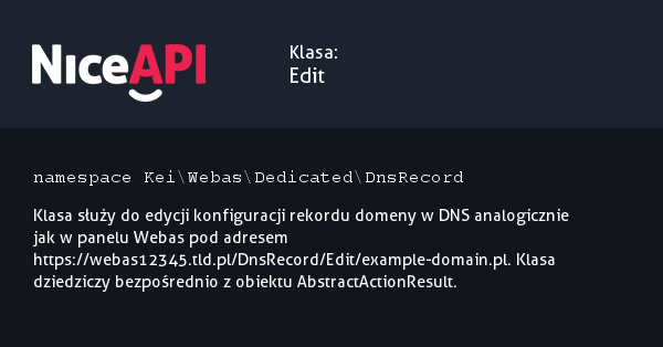 Klasa Edit &middot; NiceAPI dla PHP 5.6