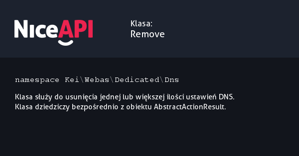 Klasa Remove &middot; NiceAPI dla PHP 5.6