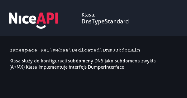 Klasa DnsTypeStandard &middot; NiceAPI dla PHP 5.6