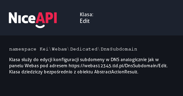 Klasa Edit &middot; NiceAPI dla PHP 5.6