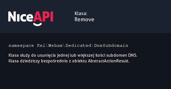 Klasa Remove &middot; NiceAPI dla PHP 5.6
