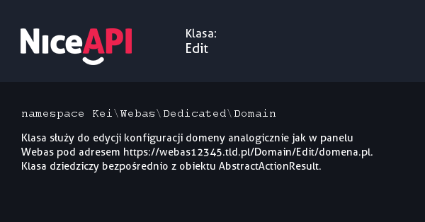 Klasa Edit &middot; NiceAPI dla PHP 5.6