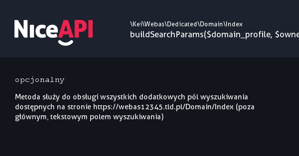 Index &rarr; buildSearchParams &middot; NiceAPI dla PHP 5.6