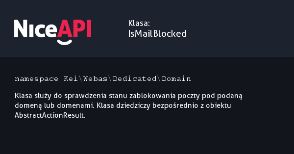 Klasa IsMailBlocked &middot; NiceAPI dla PHP 5.6
