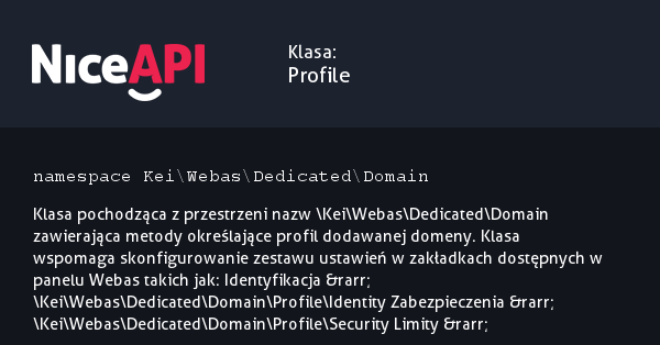 Klasa Profile &middot; NiceAPI dla PHP 5.6