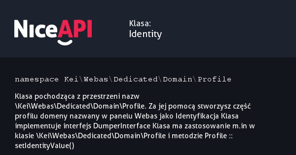 Klasa Identity &middot; NiceAPI dla PHP 5.6