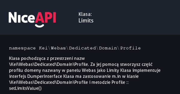 Klasa Limits &middot; NiceAPI dla PHP 5.6