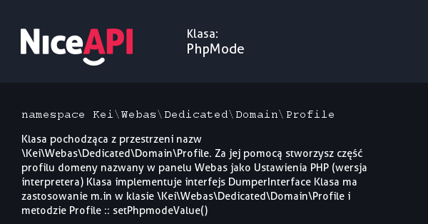 Klasa PhpMode &middot; NiceAPI dla PHP 5.6