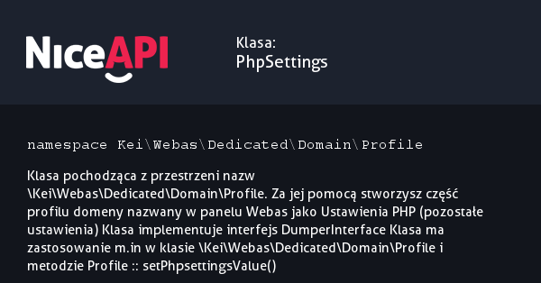 Klasa PhpSettings &middot; NiceAPI dla PHP 5.6