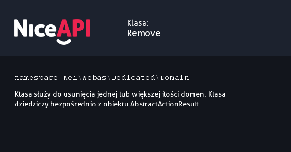 Klasa Remove &middot; NiceAPI dla PHP 5.6