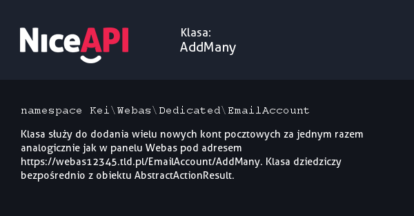 Klasa AddMany &middot; NiceAPI dla PHP 5.6