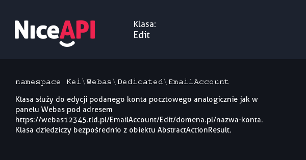 Klasa Edit &middot; NiceAPI dla PHP 5.6