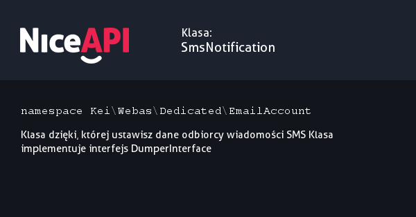 Klasa SmsNotification &middot; NiceAPI dla PHP 5.6