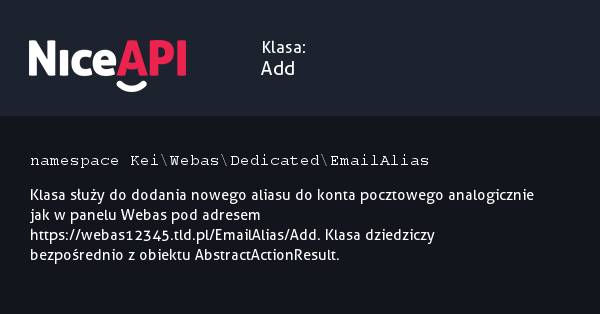 Klasa Add &middot; NiceAPI dla PHP 5.6