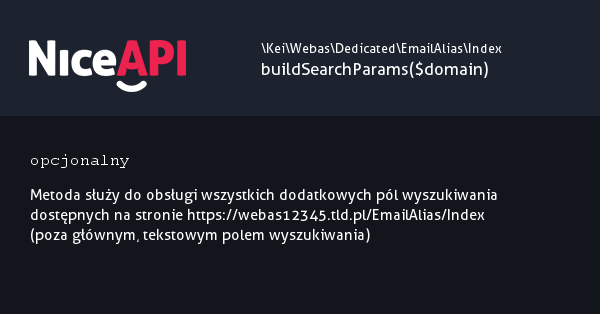 Index &rarr; buildSearchParams &middot; NiceAPI dla PHP 5.6