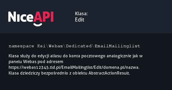 Klasa Edit &middot; NiceAPI dla PHP 5.6