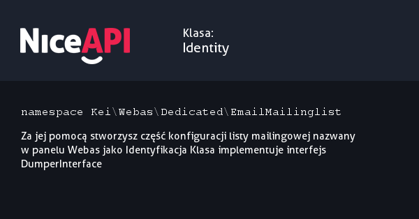 Klasa Identity &middot; NiceAPI dla PHP 5.6