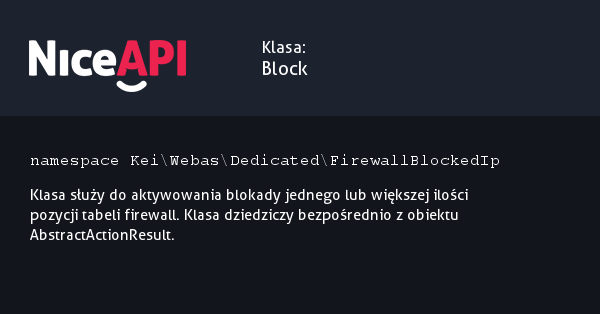 Klasa Block &middot; NiceAPI dla PHP 5.6