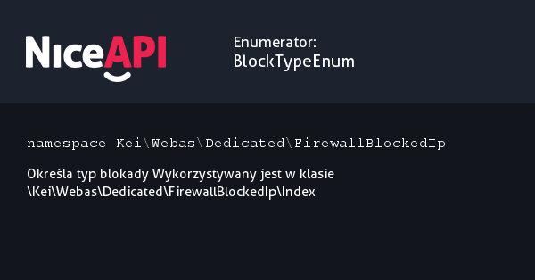 Enumerator BlockTypeEnum &middot; NiceAPI dla PHP 5.6