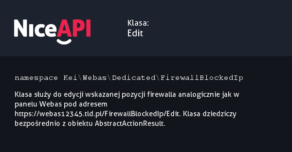 Klasa Edit &middot; NiceAPI dla PHP 5.6