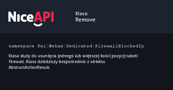 Klasa Remove &middot; NiceAPI dla PHP 5.6
