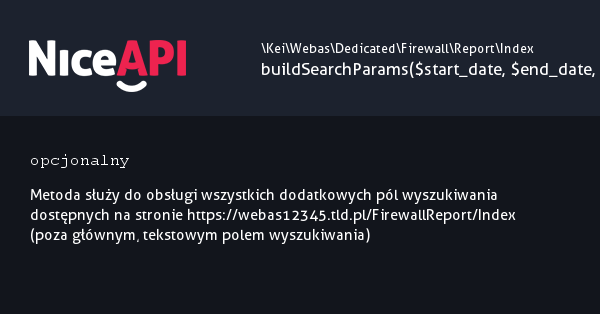 Index &rarr; buildSearchParams &middot; NiceAPI dla PHP 5.6