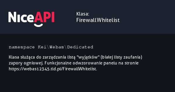 Klasa FirewallWhitelist &middot; NiceAPI dla PHP 5.6