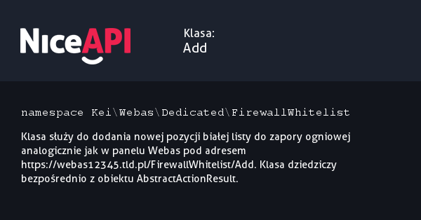 Klasa Add &middot; NiceAPI dla PHP 5.6