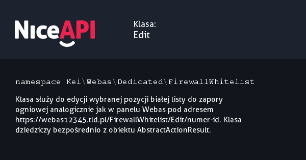 Klasa Edit &middot; NiceAPI dla PHP 5.6