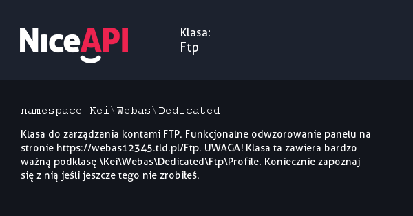 Klasa Ftp &middot; NiceAPI dla PHP 5.6