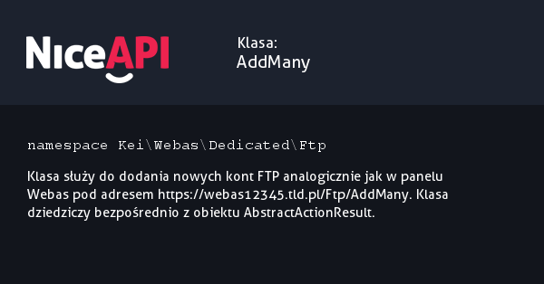 Klasa AddMany &middot; NiceAPI dla PHP 5.6