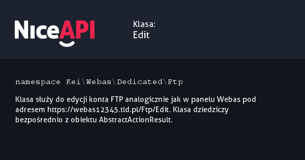 Klasa Edit &middot; NiceAPI dla PHP 5.6